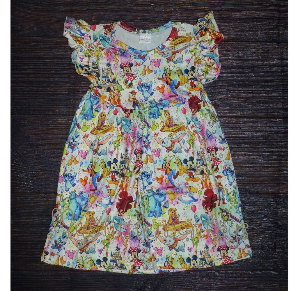 Disneyland Characters Girls Sleeveless Pearl Dress